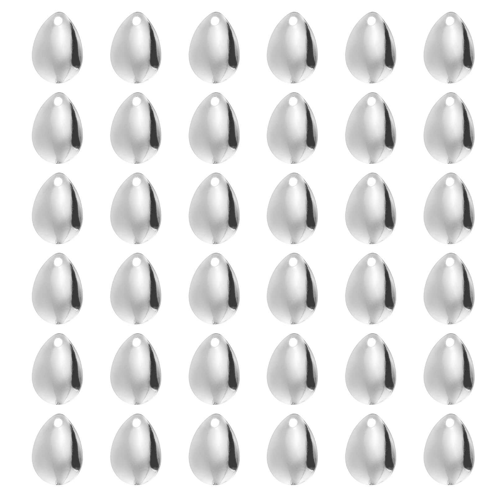 PATIKIL Fishing Lure Blades 0.7x0.6",50 Pack Willowleaf Lure Making for DIY Bait, Silver