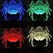 ALUONI 3D Illusion Lamp, Stunning Visual Three-Dimensional Light Effect [USB Powered,Touch Switch,7 Colors Change] Creative Design Night Light (3D Spider)
