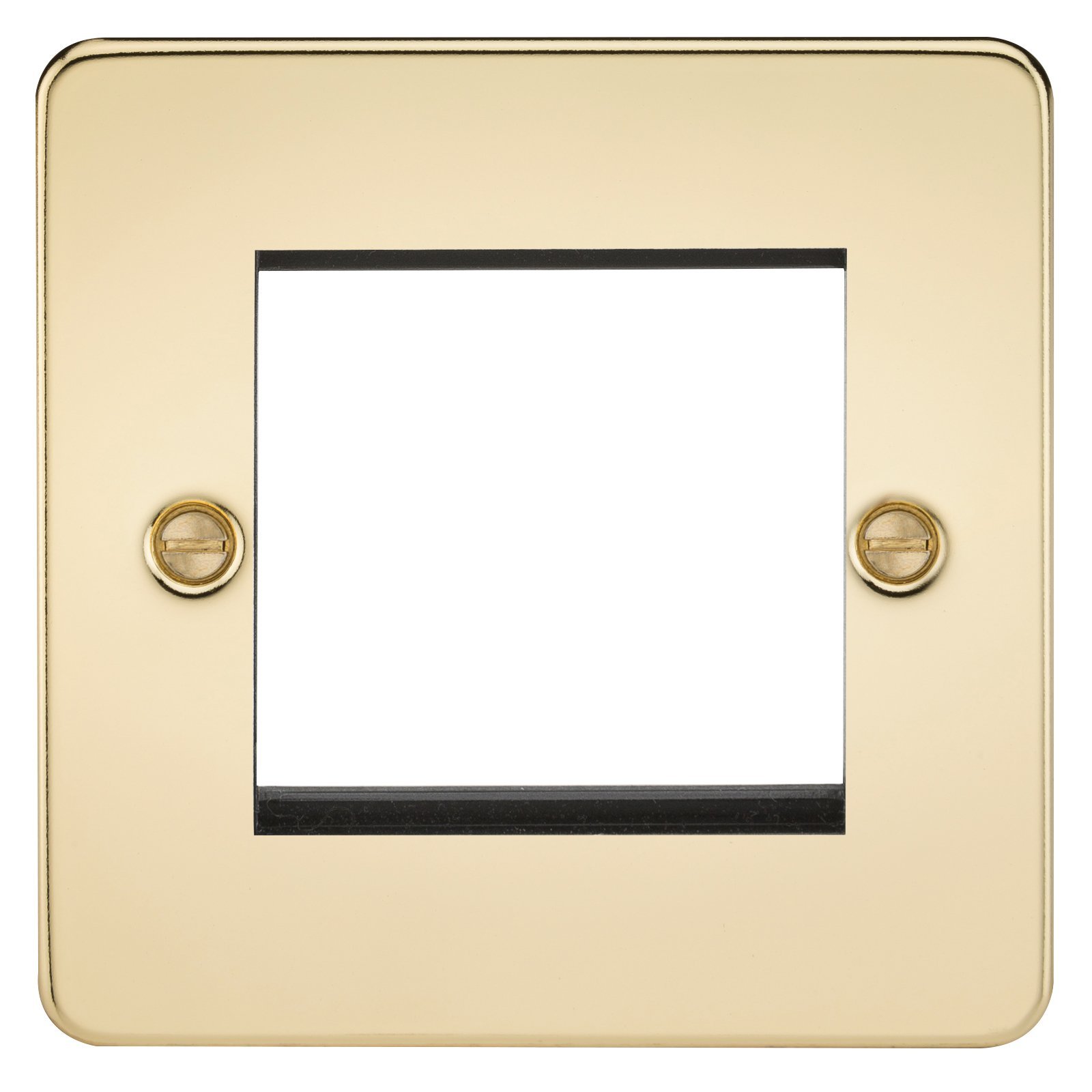 Knightsbridge FP2GPB Flat Plate Modular Faceplate, Polished Brass, 2G