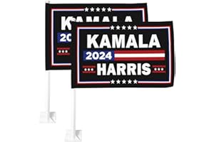 YKXNDQO 2 Pack Kamala Harris 2024 Car Flag Harris 2024 Car Flag 12" X 18" Double Sided 5