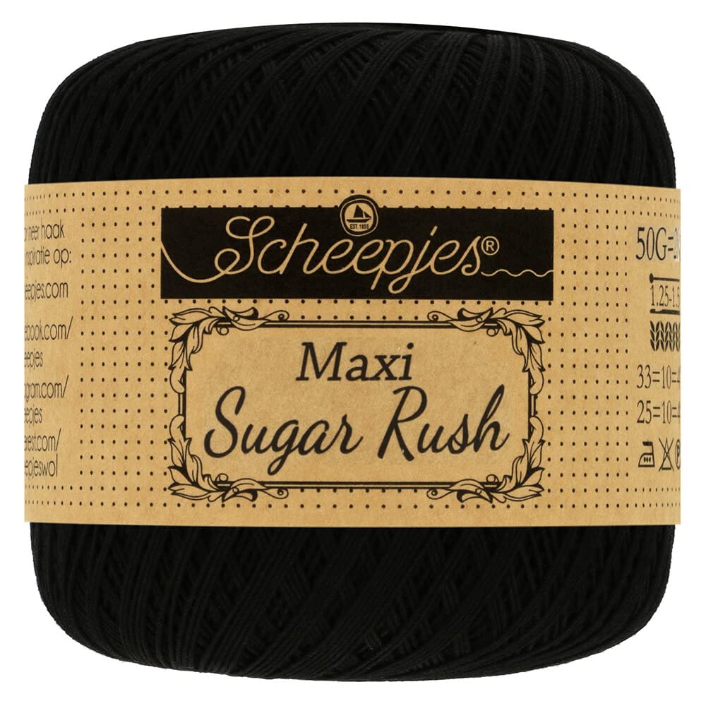 Scheepjes - Scheepjes Maxi Sugar Rush 110 Black Yarn - 1x50g