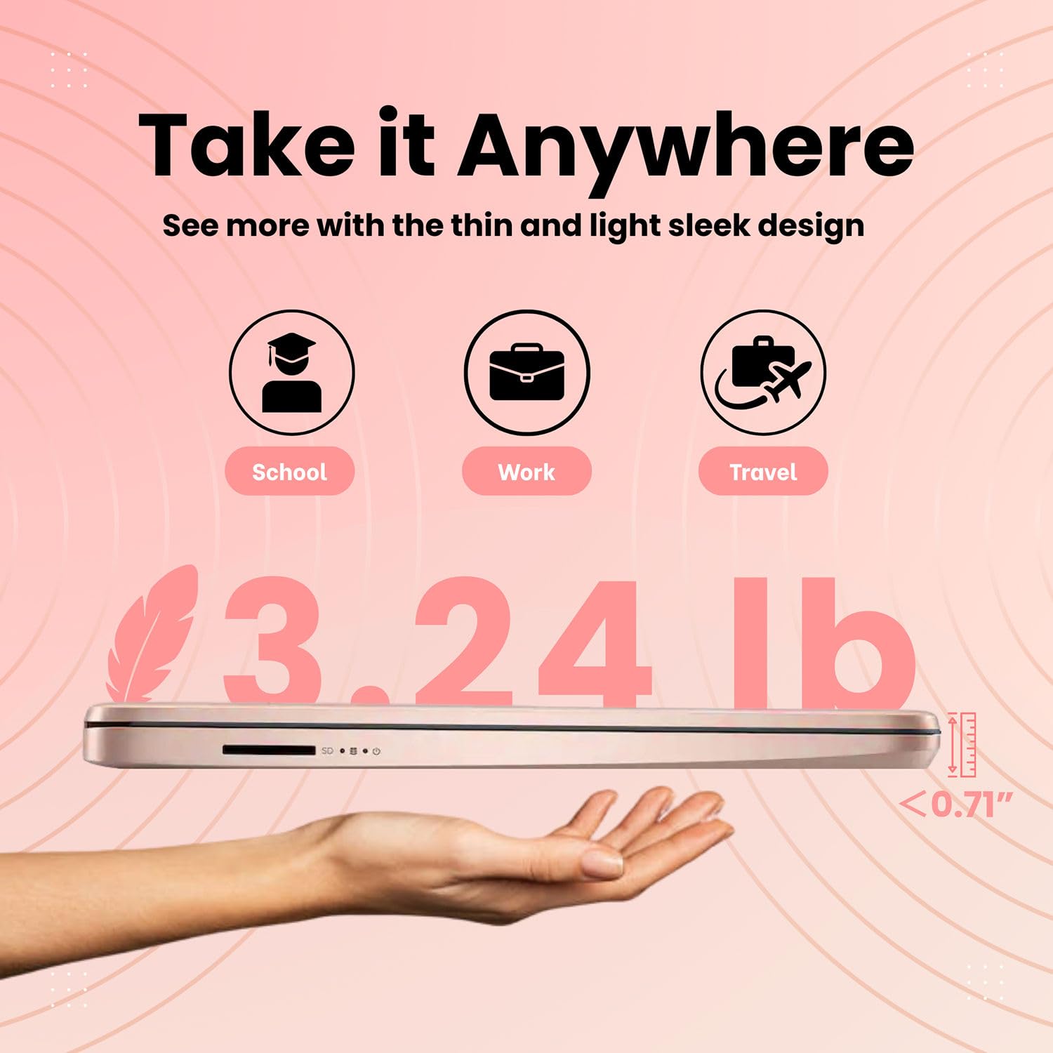 Laptop HP Ultrabook con Microsoft Copilot AI y Office 365 • CPU Intel de alto rendimiento • 16 GB de RAM • 1,3 TB de almacenamiento (SSD de 320 GB y OneDrive de 1 TB) • Windows 11 sin mouse