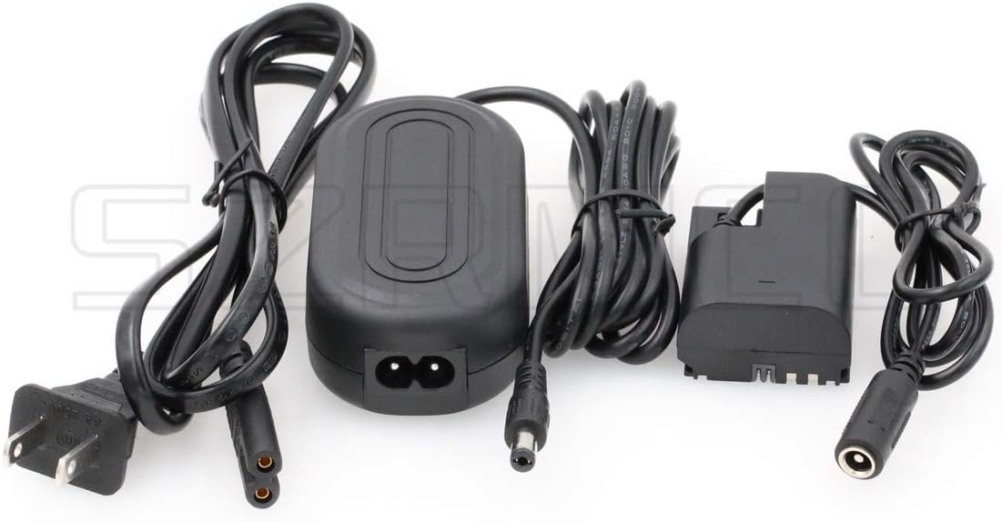 SZRMCC 8V 3A AC Power Adapter and New DR E6(LP E6) DC Coupler Dummy Battery for Canon 60D 70D 80D Camera SmallHD 501 502 Monitor