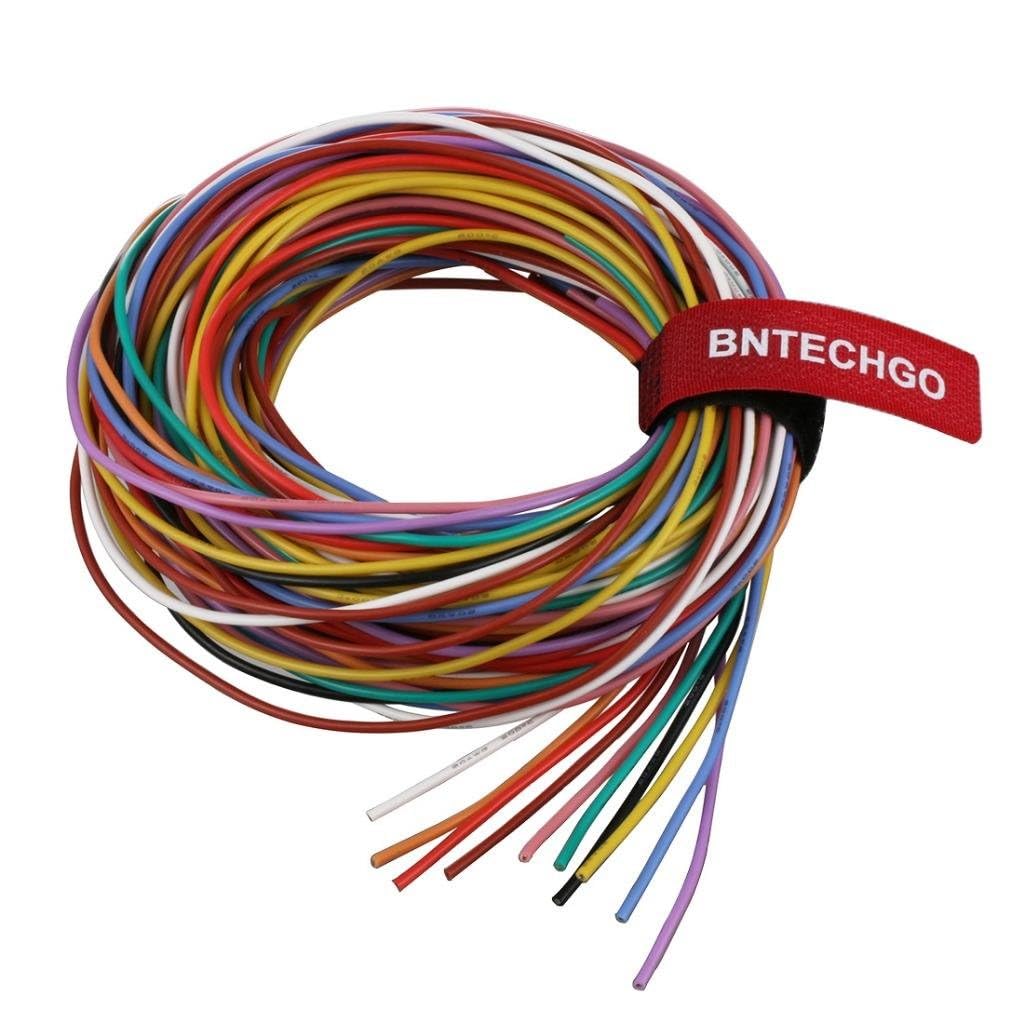 BNTECHGO 20 Gauge Silicone Wire Kit Ultra Flexible 10 Color High Resistant 200 deg C 600V Silicone Rubber Insulation 20 AWG Silicone Wire 100 Strands of Tinned Copper Wire Stranded Wire Model — image 1