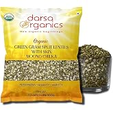 Darsa Organics Mung Split Lentils with Skin, Moong Dal with Skin 2 lb - USDA Organic Green Lentils, Non-GMO, Kosher, Chemical-Free, Protein Rich Organic Split Green Gram, Gluten-Free, Vegan