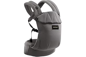 BethBear Baby Carrier Newborn to Toddler 7-45 lbs with Natural Material, Ergonomic Design,Versatile and Adjustable,Hands Free for Moms&Dads,Gray