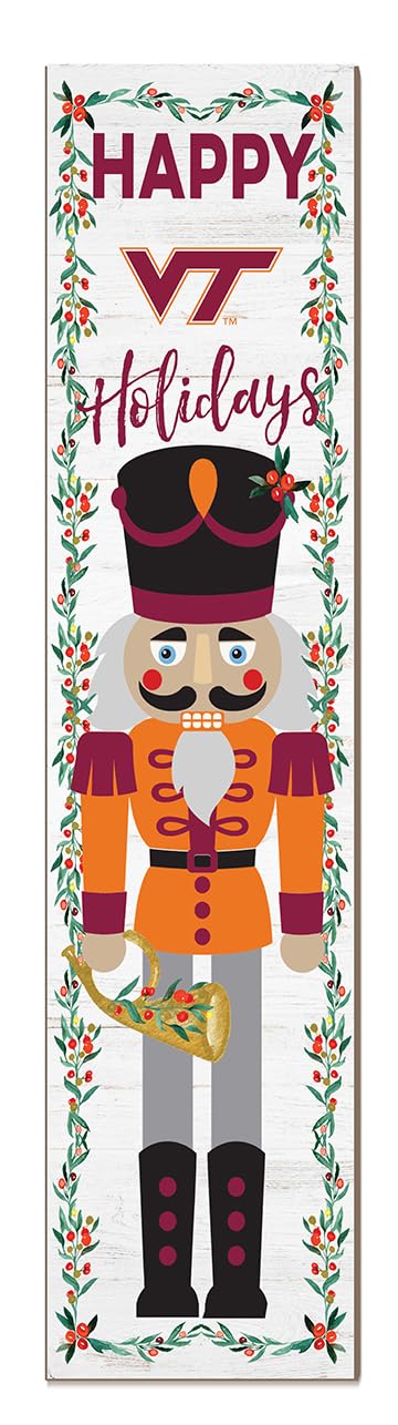 Photo 1 of KH Sports Fan Virginia Tech Hokies Nutcracker Porch Leaner, 11x46 Inches, Hokies Outdoor Christmas Sign; Display Some Holiday Cheer with This Virginia Tech Hokies Nutcracker Sign