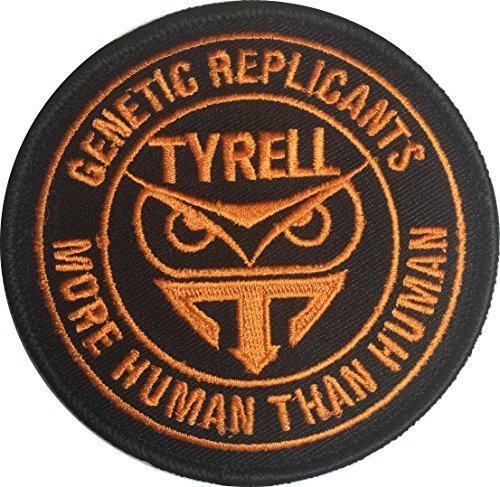 [Single Count] Custom and Unique (3" x 3") Round “Tactical” Blade Runner "Tyrell" "Genetic Replicant More Than Human" Embroidered Applique Patch {Black &amp; Orange Colors} [Licensed]