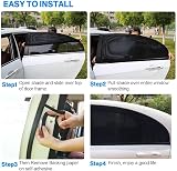 DIZA100 Car Side Window Sun Shade 42x20 2Pack for 98% Cars Mosquito Net view 4