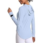 CHALLMOTI Women's Sun Shirt Hoodie Rash Guard Long Sleeve SPF UV Protection T-Shirts UPF 50+ Hiking Quick Dry Lightweight