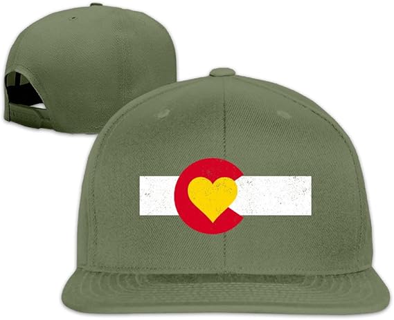 Amazon Coloradoコロラド州love Flag On My Mind面白いクールロゴアートフラットビルフラットつば野球キャップ帽子 Us サイズ One Size カラー グリーン キャップ 通販
