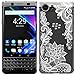 BlackBerry KEYone Case, SWODERS Flower Clear Design Shock Absorbing TPU + Hard PC Bumper Case For BlackBerry KEYone Mercury DTEK70 - White