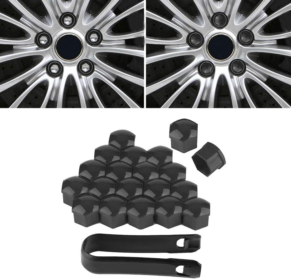 Car Wheel Nut Caps Auto Hub Screw Cover Bolt Rims Exterior Protector 20pcs Fits for All 19mm Screw (Gray) - Image 5