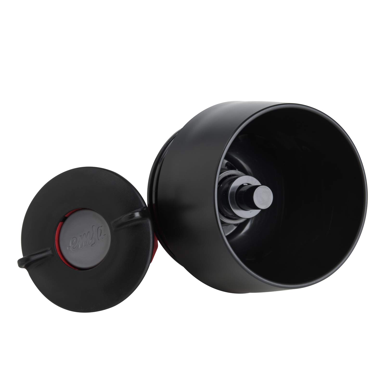 Emsa Travel Mug Classic Grande Thermobecher, 500 ml, Isolierbecher hält 6h heiß, 12h kalt, auslaufsicher, Quick-Press-Verschluss, 360 Grad-Trinköffnung, Kaffeebecher to go, Schwarz, 515615