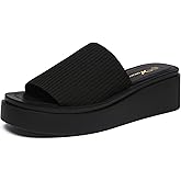 Athlefit Women's Slip On Platform Sandals Comfortable Open Toe Summer Flatform Slide Sandals