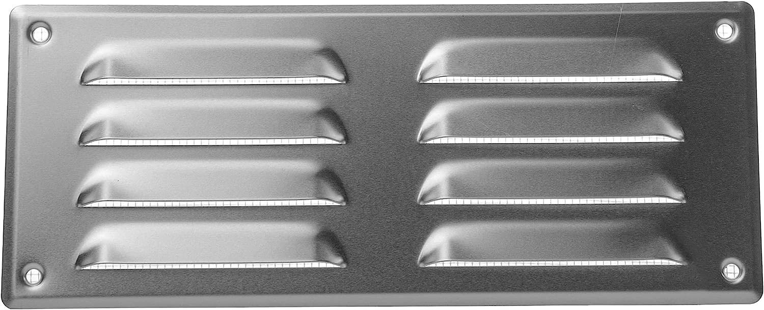 10" x 4" Inch / 260 x 105 mm Aluminium Air Vent Cover - Steel Return Air Grilles - for Ceiling and Sidewall - HVAC - with Insect Protection Screen (10.24 x 4.13 Inch, Aluminum) — image 1