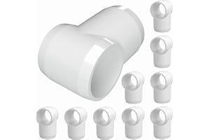FORMUFIT F012STE-WH-10 Slip Tee PVC Fitting, Furniture Grade, 1/2" Size, White (Pack of 10)