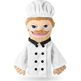 Role Play Hand Puppets Hand Plush Chef Doctor Fireman Pirate Detective Athlete Nurse Worker Hand Puppet Toys Puppets for Kids Storytelling Imaginative Pretend Play Teaching Preschool(Chef)