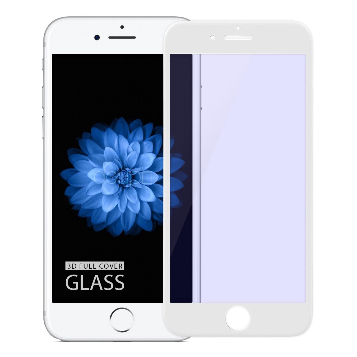 doupi FullCover Tempered Glass for iPhone 6 / 6S 4.7 inch - Premium 9H HD Anti Scratch [3D Touch Supported] Screen Protector, white