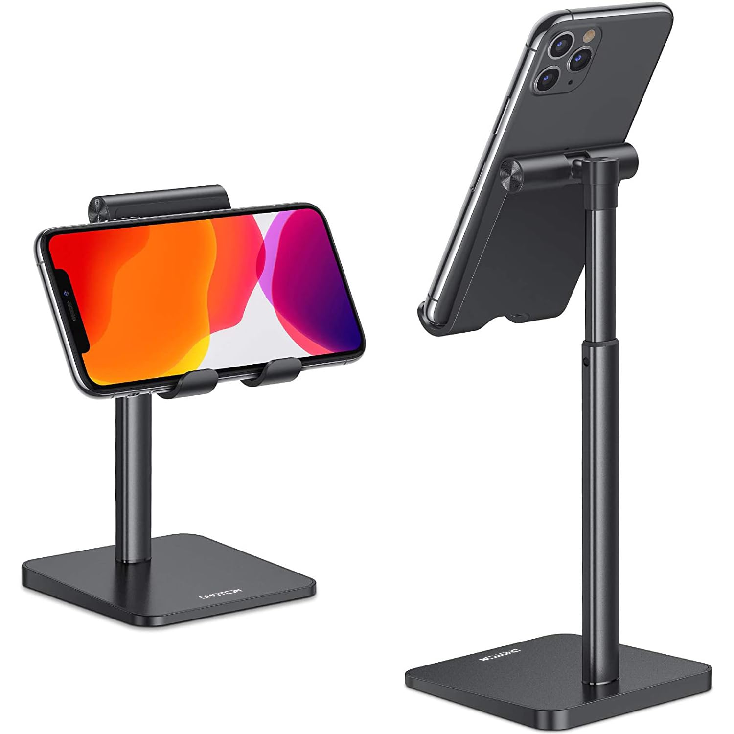 Photo 1 of OMOTON Cell Phone Stand, Adjustable Angle Height Desk Phone Dock Holder for iPhone Air /17/17 Pro/XS Max/XR, Samsung Galaxy S20 / S10 / S9 / S8 and Other Phones (3.5-7.0-Inch), Black