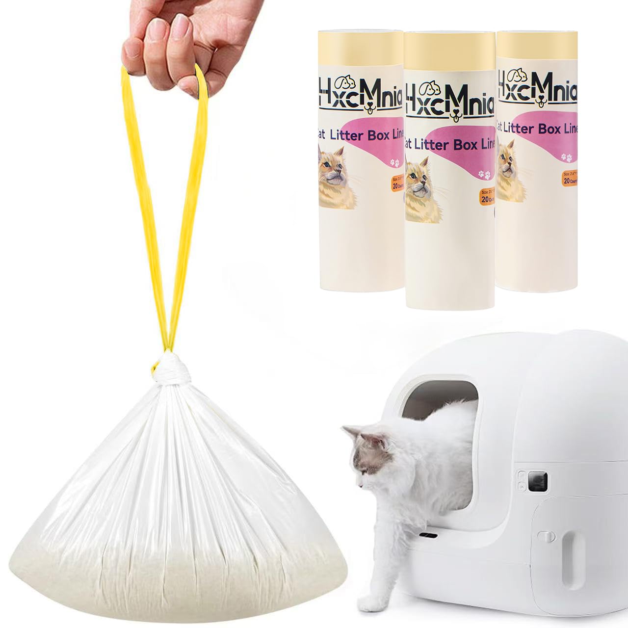 Photo 1 of 120 Count Self-Cleaning Litter Box Liners Compatible with PURA X/MAX - Leakproof & Odor-Control Design, 2x Thicker Material Than Standard Liners, Automatic Cat Litter Box Accessories