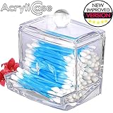 Clear Acrylic Swab Storage Case, Organizer For Cotton Swabs, Q-Tips, Make Up Pads, Cosmetics &amp; More - For Bathroom &amp; Vanity By AcryliCase (Misc.)