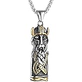 HZMAN Nordic Viking Odin Necklace for Men Retro Stainless Steel Portrait of Odin Pendant Necklace Jewelry Gift