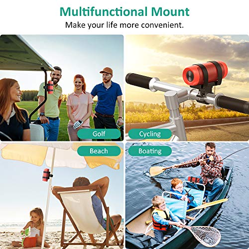 Bovon Multifunctional Bluetooth Speaker Mount for Bike, Golf Cart Railing or ATV/UTV Roll Bar, Adjustable Velcro Strap Fits Most Wireless Speakers, Flashlights, Bottle and Cage Attachment Accessory