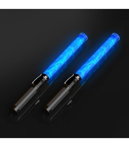 E-riding 4 Pack 21 Inch Blue Traffic Wand with 3 Flashing Modes