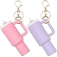 Wabogove Mini Tumbler Keychain, 2 Pack Cute Mini Cup Keychain Charm for Stanley Cup Accessories Backpack Bag for Women Girls