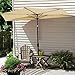 Yescom 9Ft Beige Outdoor Patio Half Umbrella Cafe Wall Balcony Door 5 Ribs Tilt Aluminum Sun Shade
