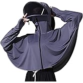 Women's Anti-UV Shirt Hooded Jacket Sun Protection Long Sleeve Shawl,Ice Silk Quick Drying Sweatshirt