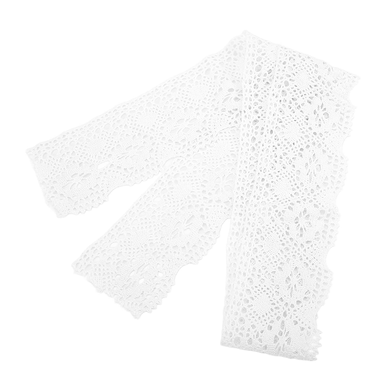 10 Yards Lace Ribbon, 8cm/3.1in Width Vintage Cotton Crochet Lace Trim for DIY Crafting Sewing Gift Wrapping Wedding Decorating(White)