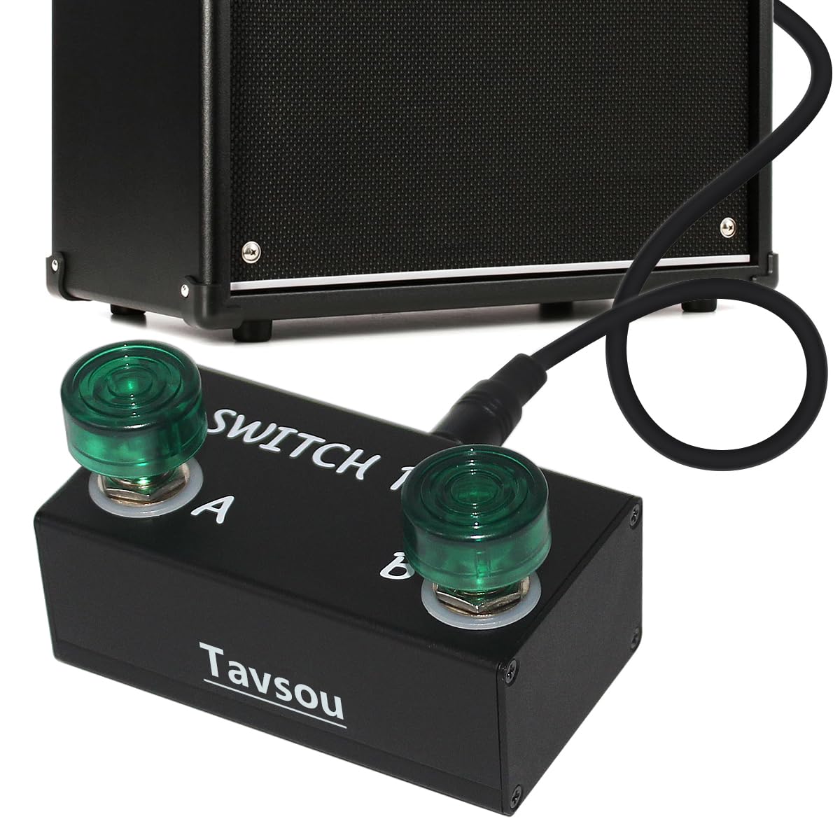 Tavsou Dual Footswitch Pedal For Guitar Effect Pedal With TRS Cable (Latch Dual Switch)