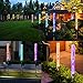 OUTERDO Solar Garden Stake Lights, Solar Tube Lights Outdoor Decorative RGB Color Changing Solar Powered Lawn Lights, Solar Bubble Lights Waterproof for Garden Lawn Patio Front Yard (2 Pcs)