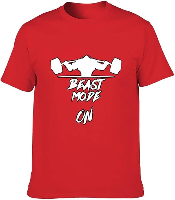 Amazon.com: Cotton Beast Mode On1 Short Sleeve T-Shirt for Men red-Beast Mode On115XL: Clothing