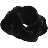 Fur Story Women Real Fur Infinity Scarf Winter Fur Neck Warmer Scarf Cold Weather Warm Shawl