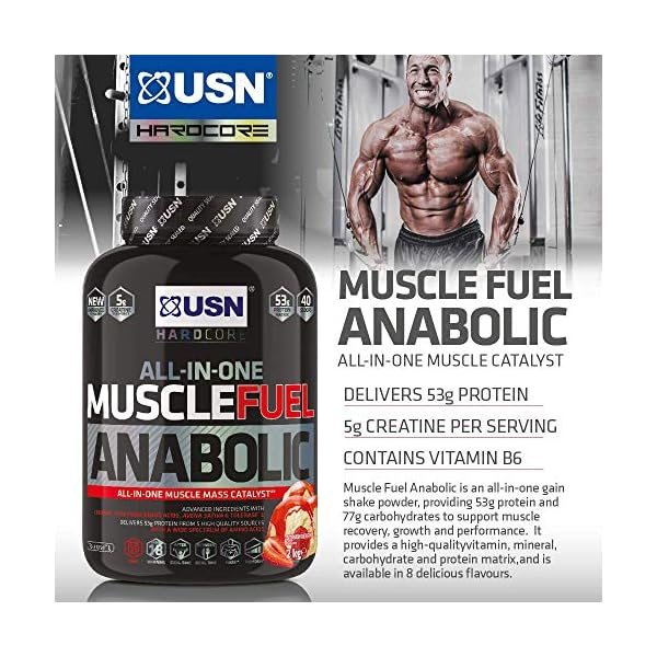 USN-Muscle-Fuel-Anabolic-Strawberry-Protein-Shake-4KG-Workout-Boosting-All-in-One-Muscle-Gain-Protein-Powder USN Muscle Fuel Anabolic Strawberry All-in-one Protein Powder Shake (4kg): Workout-Boosting, Anabolic Protein Powder for…