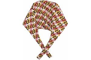 Route One Apparel | Maryland Flag Surgical Cap, Adjustable, Sweatband Head Hair Cover, Unisex, Nylon, Tie Back Cap Two Styles