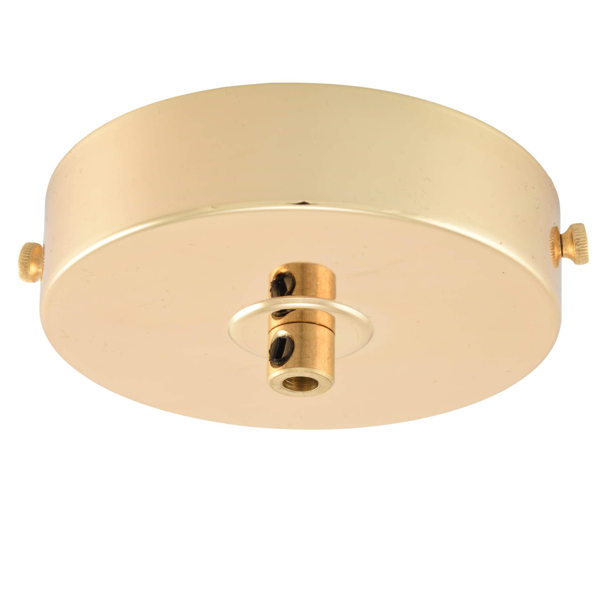 ElekTek 100mm Flat Top Ceiling Rose with Cord Grip Brass