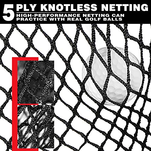 CHAMPKEY 10' x 7' Golf Hitting Net 5 PlyKnotless Netting with Impact