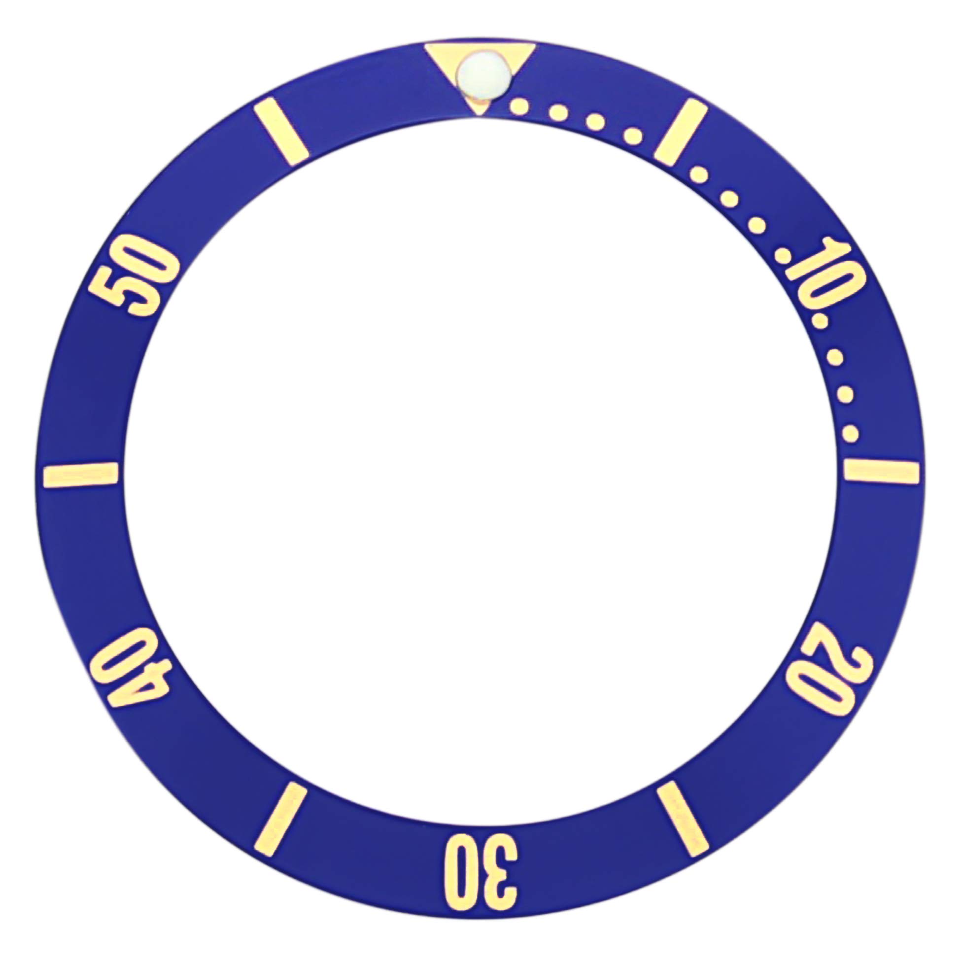 Bezel Insert Compatible with Lady Omega Seamaster Watch Blue Gold Fonts