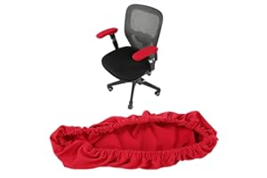 Fdit 1 Pair Knitted Elastic Fabric Chair Armrest Covers Office Wheelchair Arm Rest Pad Elbows Forearms Pressure Relief slipcover (Red)