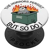 Funny Opossum Dumpster Fire Meme Design PopSockets Adhesive PopGrip