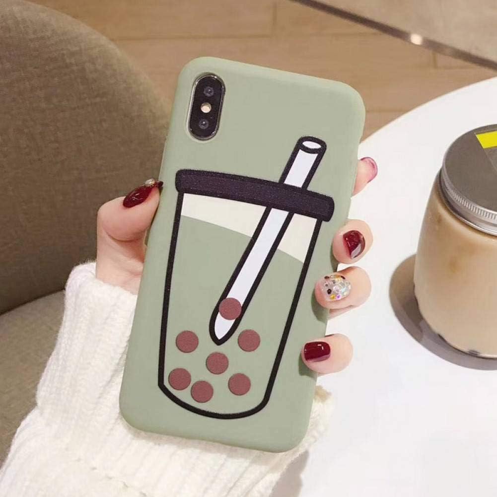 ZJHHH Funny Milk Tea Drink Case For iPhone XS XR Xs Max X Soft Phone Cases for iphone 6 6S 7 8 Plus TPU Silicone Back Cover