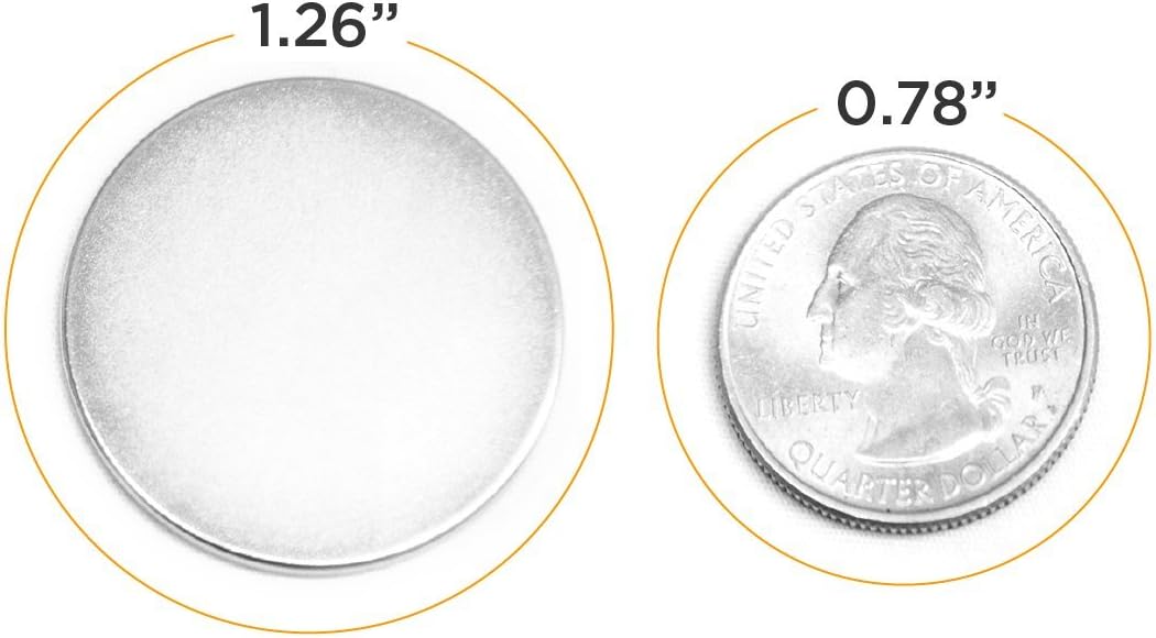 SouthDesk N52 Neodymium Rare Earth NdFeB Permanent Disc Magnets | 1.26" x 0.06" | Set of 12 | Magnet Case Included
