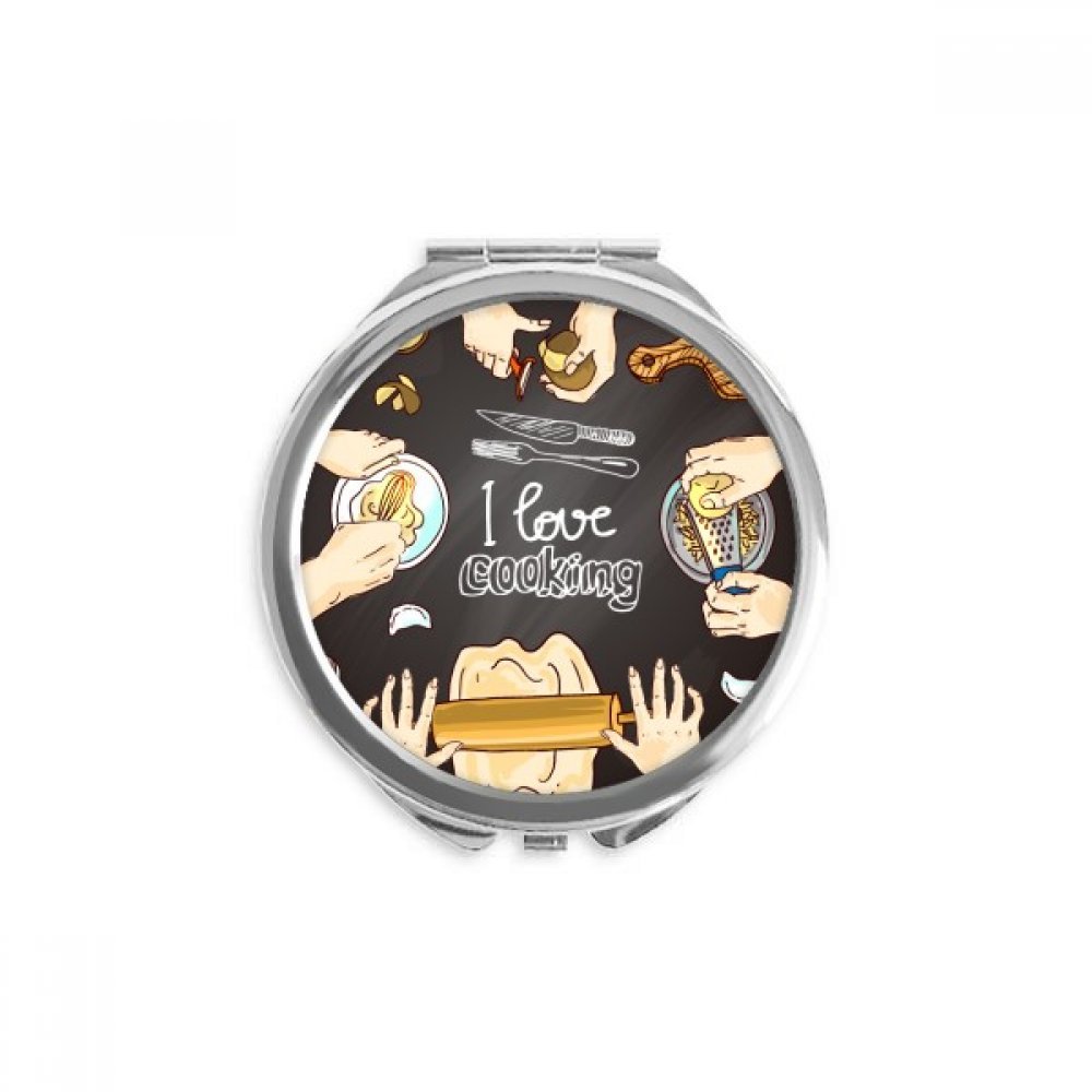 I love cooking Dumplings Potato Mirror Round Portable Hand Pocket Makeup