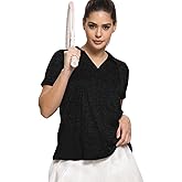 MISS FORTUNE Womens Polo Shirts Loose Fit V Neck Collared Pleated Quick Dry Moisture Wicking Golf Workout Shirts