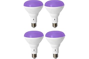 UNIQUE BULBS BR30 Black Light Bulb 4 Pack LED Black Light Bulbs,13W (100W Equivalent) BR30 E26 for Glow in The Dark, Level 385-400nm, Black Light Bulb for Blacklight Party, Body Paint Fluorescent Poster, Neon Glow