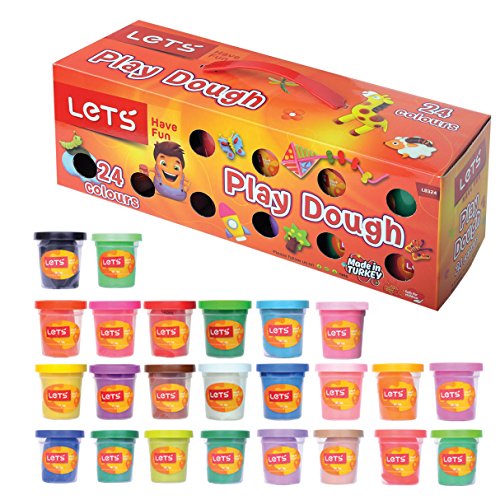 Let's Natural Play Dough 24 Color Set - Great Gift for Kids